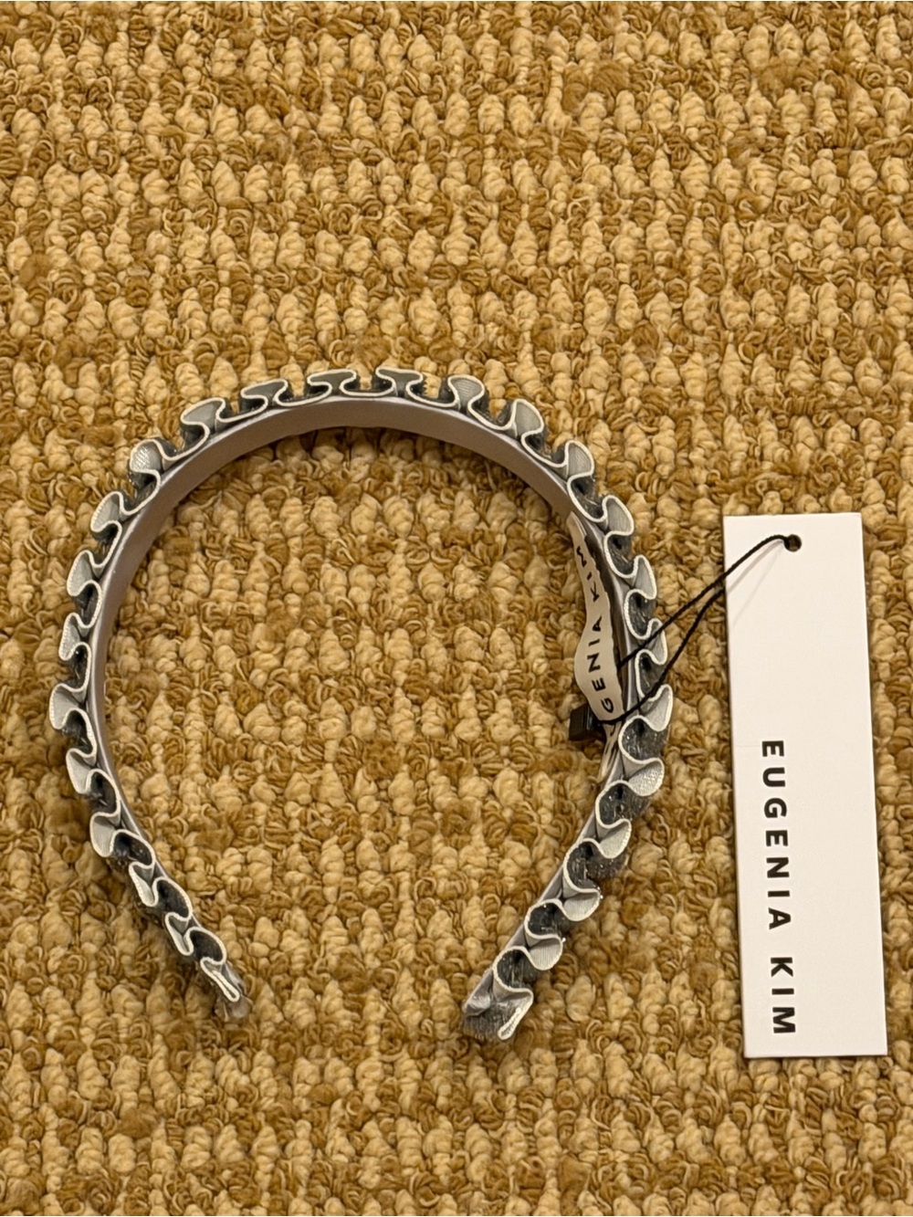 Eugenia Kim Rafaela Headband Metallic Silver NWT - Picture 3 of 7